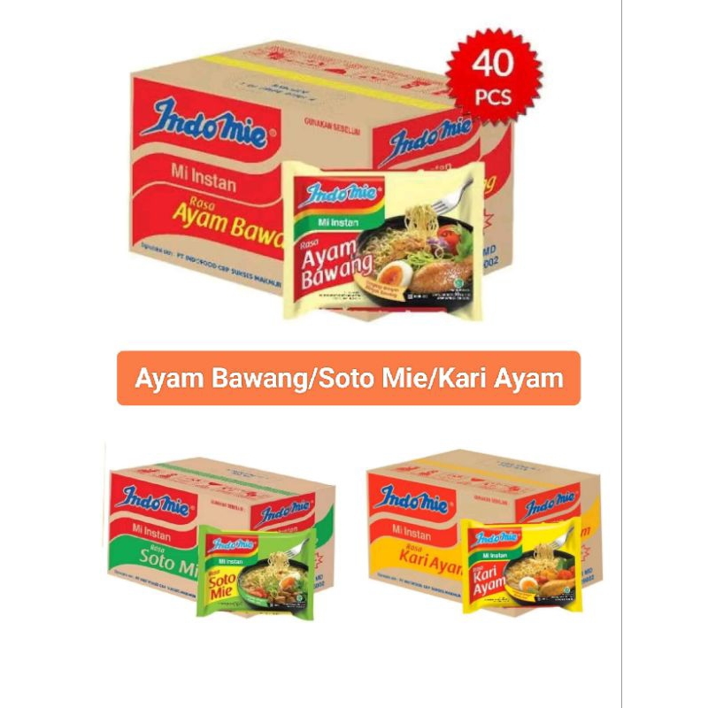 

INDOMIE/SEDAAP Kuah Varian Rasa SOTO MIE/Ayam Bawang/ Kari Ayam Dus Isi 40 pcs Bisa Campur