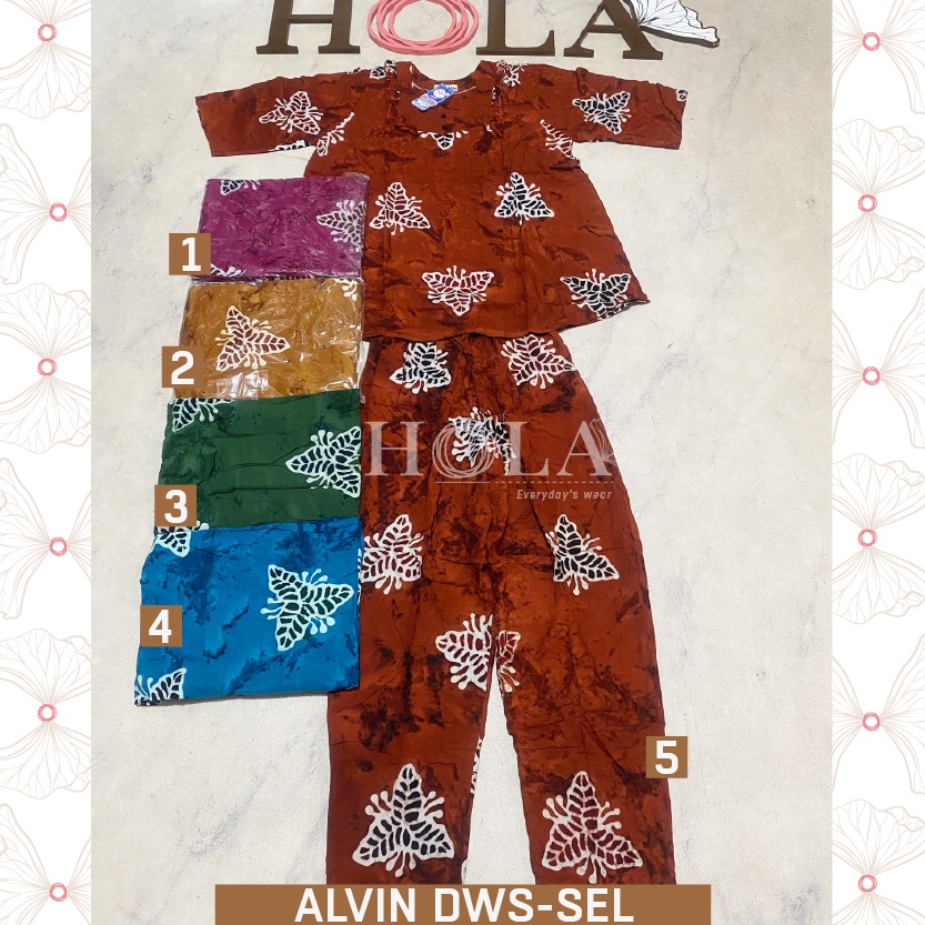 KODE K85Q HOLAFASH  C Setelan Cp Alvin Dewasa tangan 34  Setelan Batik Homie oneset setcel rumah ade