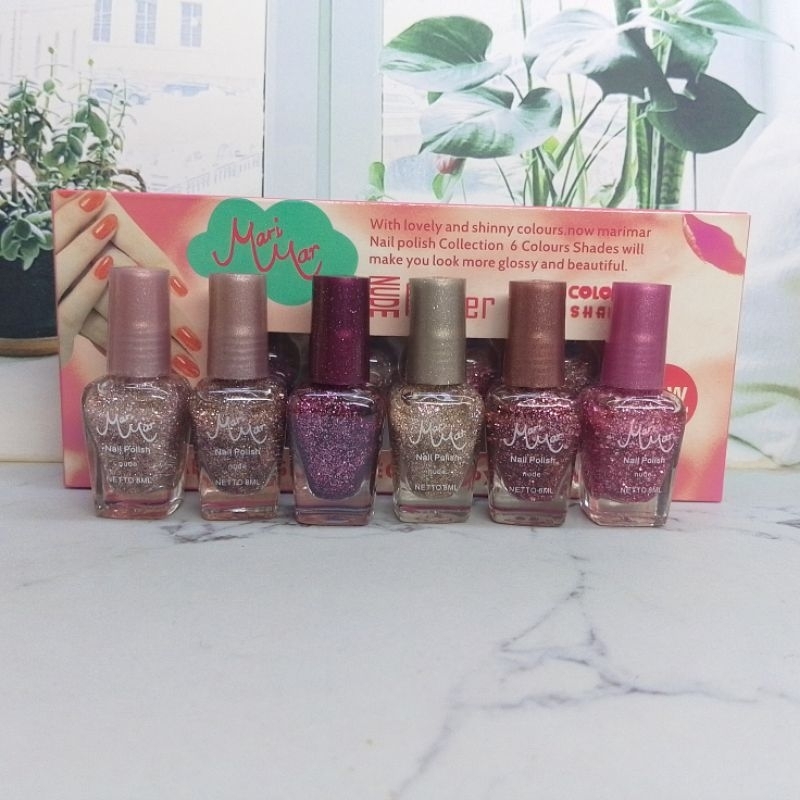 Marimar Kutek Nude Glitter 6 pcs Original BPOM