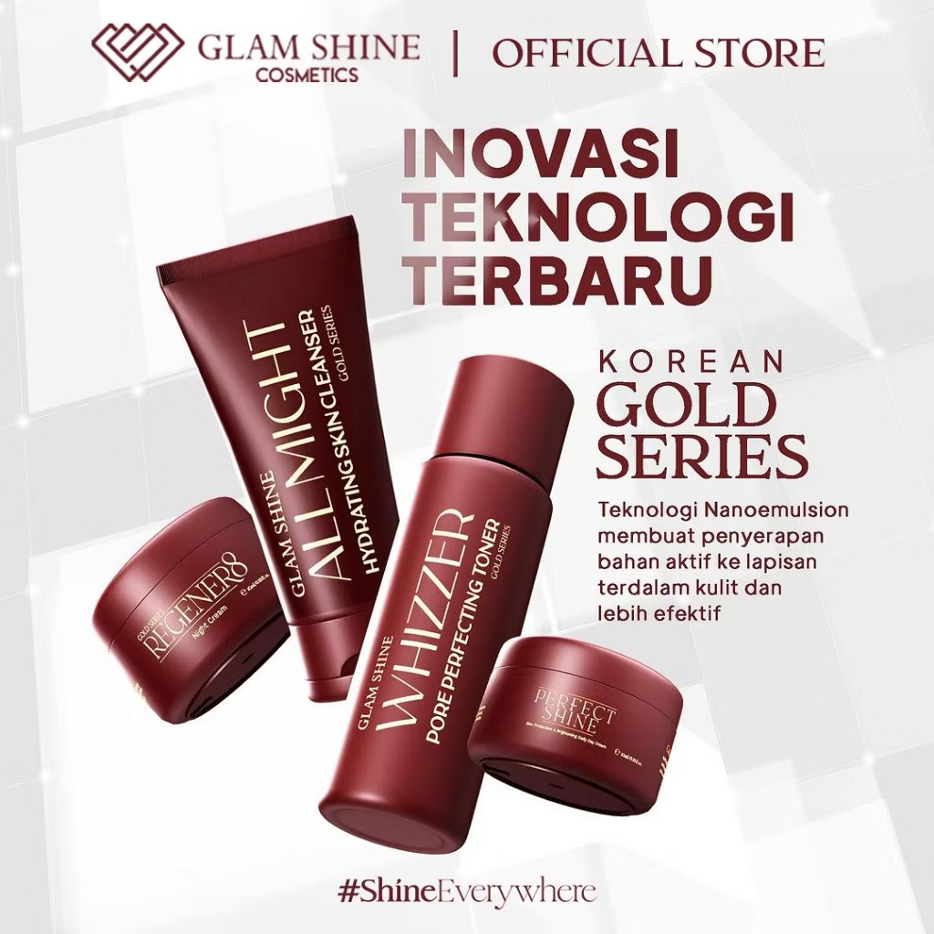 GLAM SHINE COSMETICS Korean Gold Series With Cysteamine Cream Untuk Flek Hitam Dan Mencerahkan