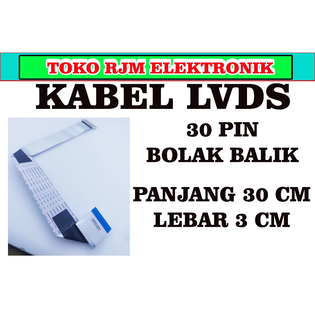 Kabel lvds 30 pin bolak balik panjang 30 cm original
