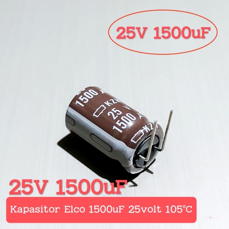 CAPASITOR ELCO 25V 1500UF 105°C NIPON BAGUS