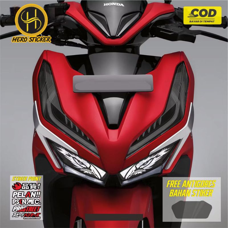 Sticker stiker lampu variasi motor honda vario 125 150 tahun 2018 2023 motif polos