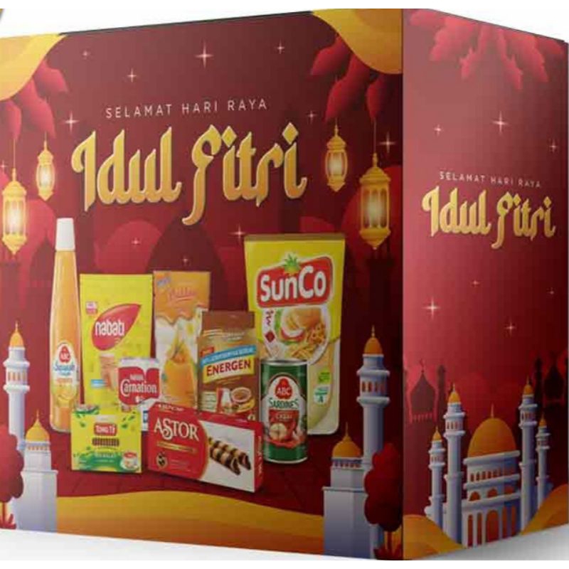 

Gift Box Parcel Hari Raya Idul Fitri Merah Box / Hampers Lebaran / Paket Sembako Ramadhan