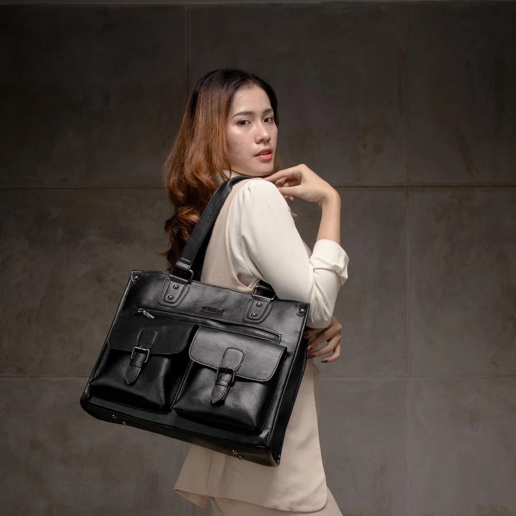 (DIJUAL) TAS PREMIUM WANITA KERJA FASHION ELEGANTE MUAT LAPTOP