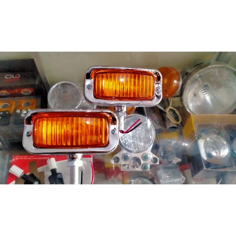 LAMPU DEPAN CHOPPER KACA KUNING/LAMPU DEPAN CUSTOM