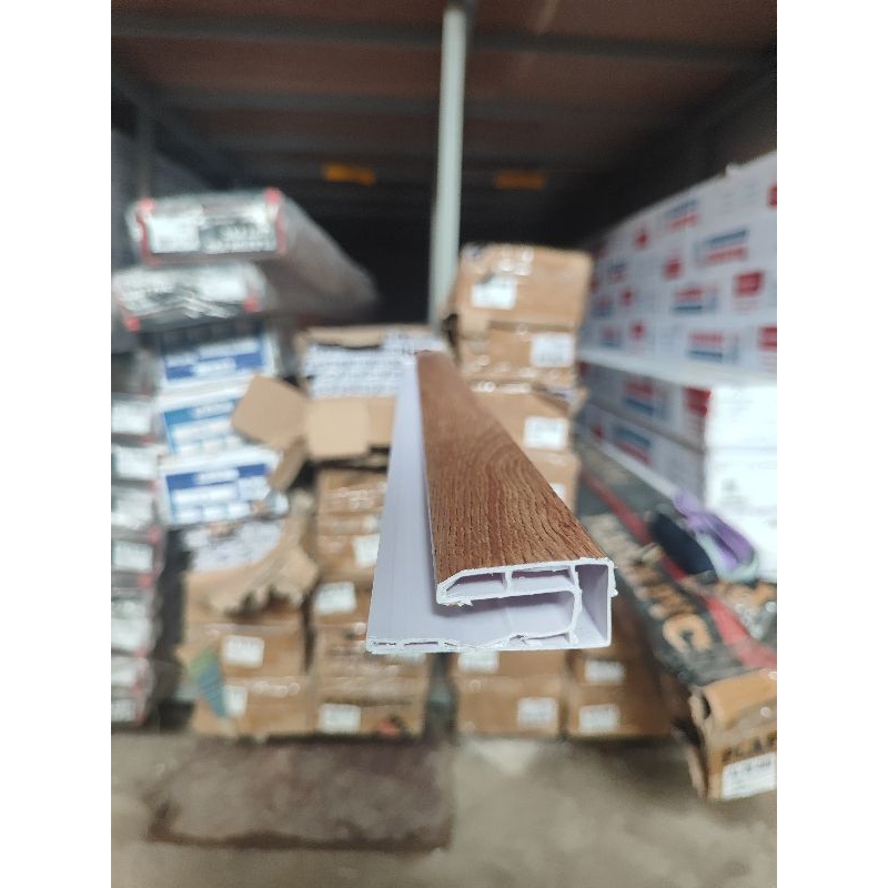 list dinding minimalis plafon pvc motif serat kayu coklat muda (PERBATANG)