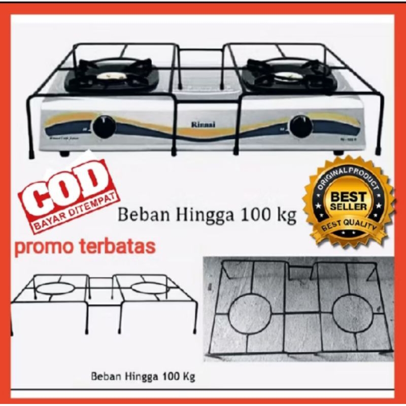 BEHEL KOMPOR GAS RINNAI 2 TUNGKU / TATAKAN OVEN KOMPOR RINNAI 2 TUNGKU/BESI DUDUKAN KOMPOR GAS 2 TUN