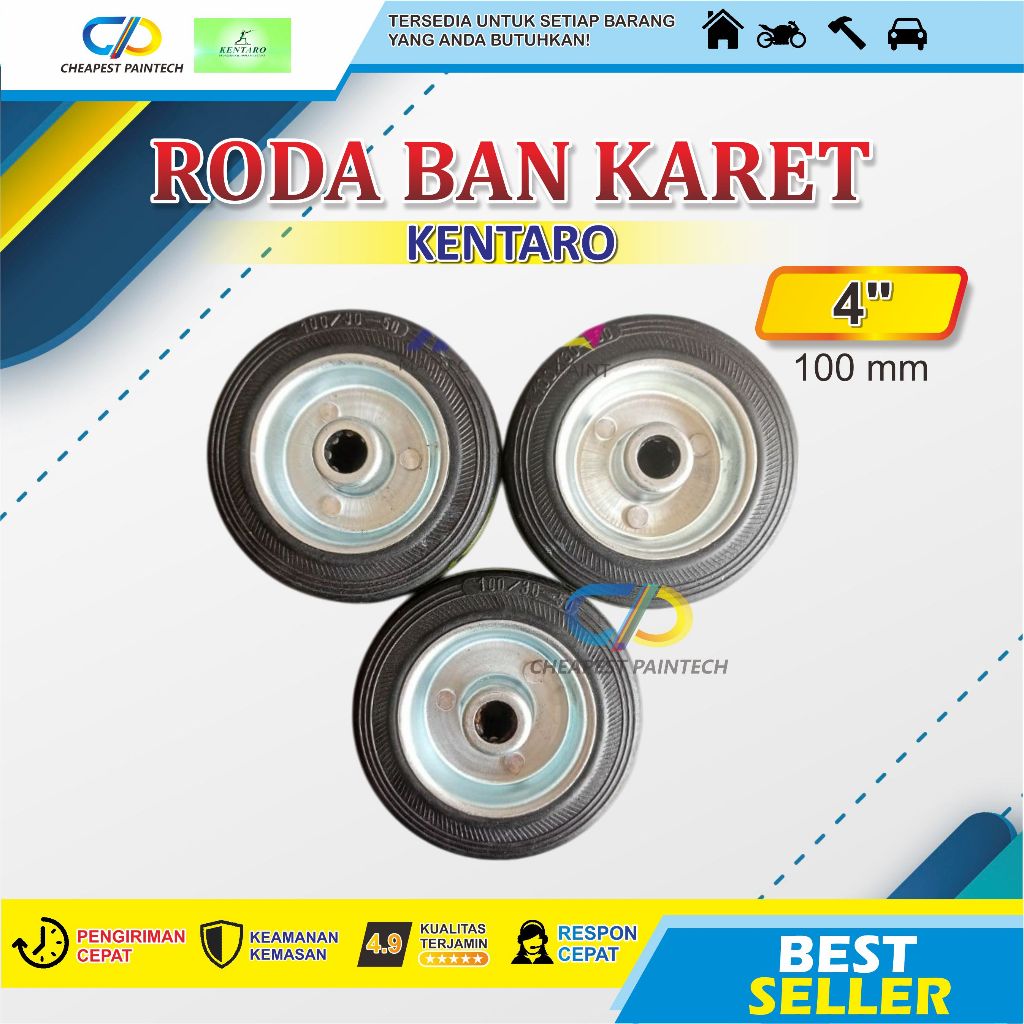 RODA BAN KARET KENTARO 100MM (4")