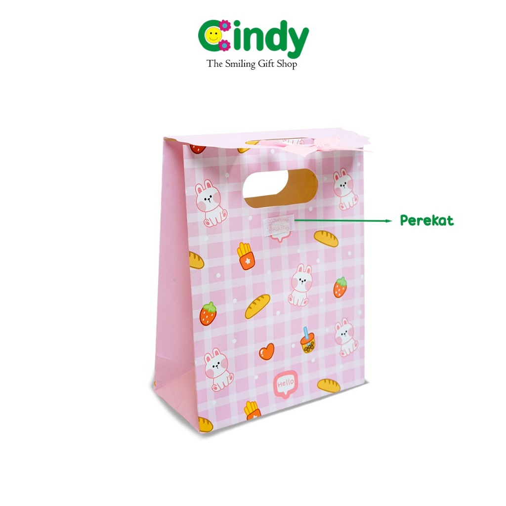 

CINDY Paper Bag Mini Pita Perekat Karakter -Gift Bag Tas Kado - CFR0106