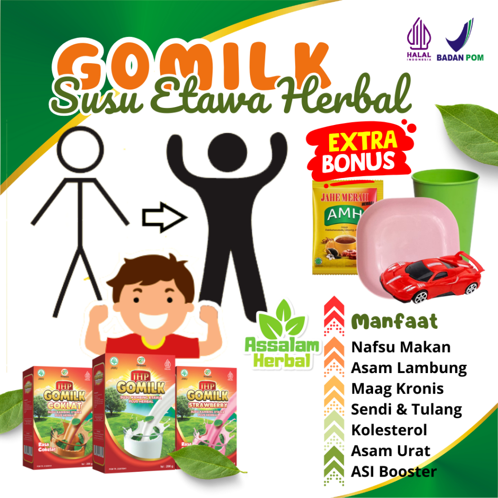 

GOMILK Susu Kambing Etawa Penggemuk Penambah Berat Badan Booster Nutrisi Tinggi BB Tubuh Ideal