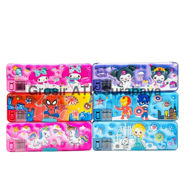 

Kotak Tempat Pensil MAGNET Fancy Kuromi My Melody Cinnamorol Frozen Unicorn Spiderman Avenger
