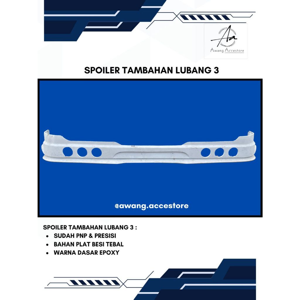 Spoiler Tambahan bemper Truk style Jambi model 3 lubang untuk Canter Giga Dyna Dutro