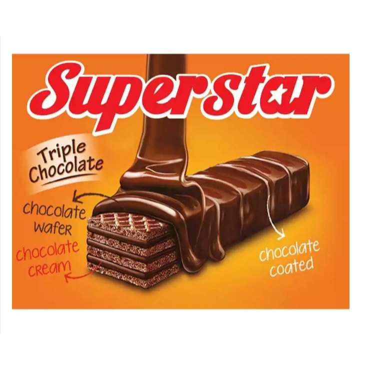 

SUPER STAR ROMA WAFER COKLAT BOX ISI 20 pcs