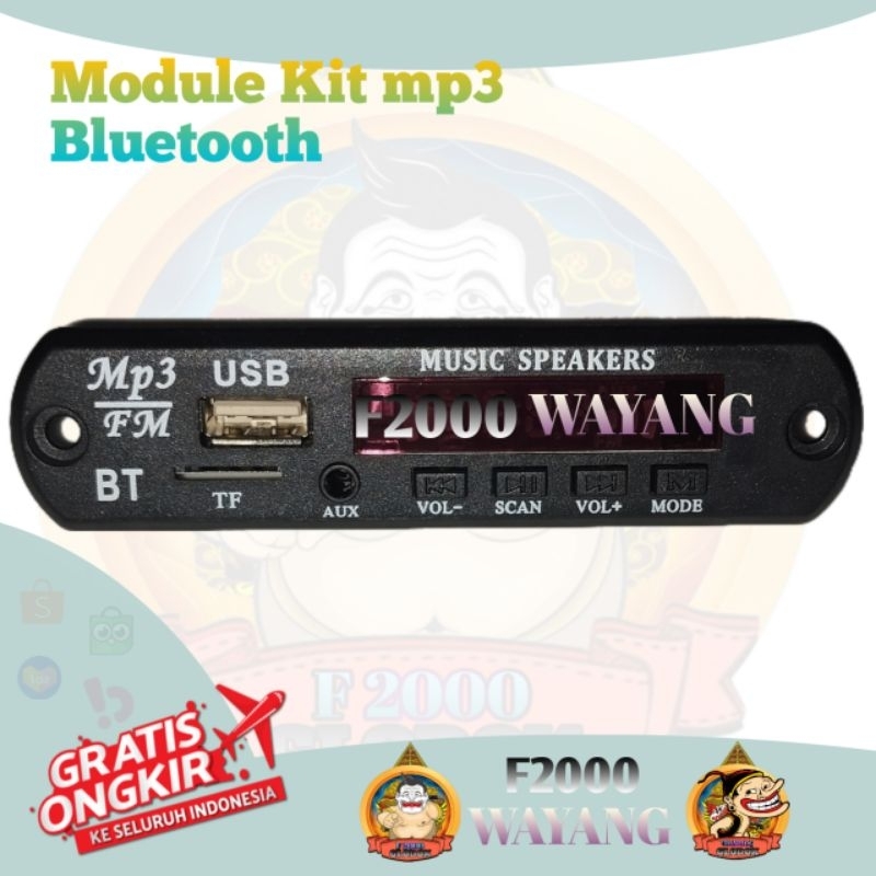 MODULE KIT MP3 BLUETOOTH AUDIO KIT MP 3 PLAYER USB TF FM AUX BLUTUT SET MUSIC SPEAKER