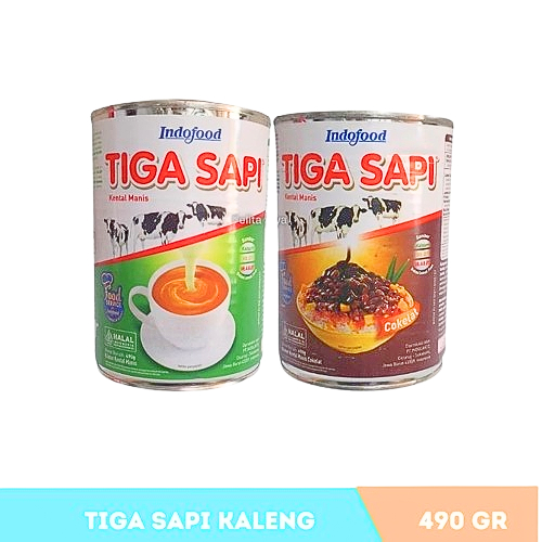 

Susu Kental Manis Tiga Sapi Indofood Putih dan Cokelat Kaleng 490gr