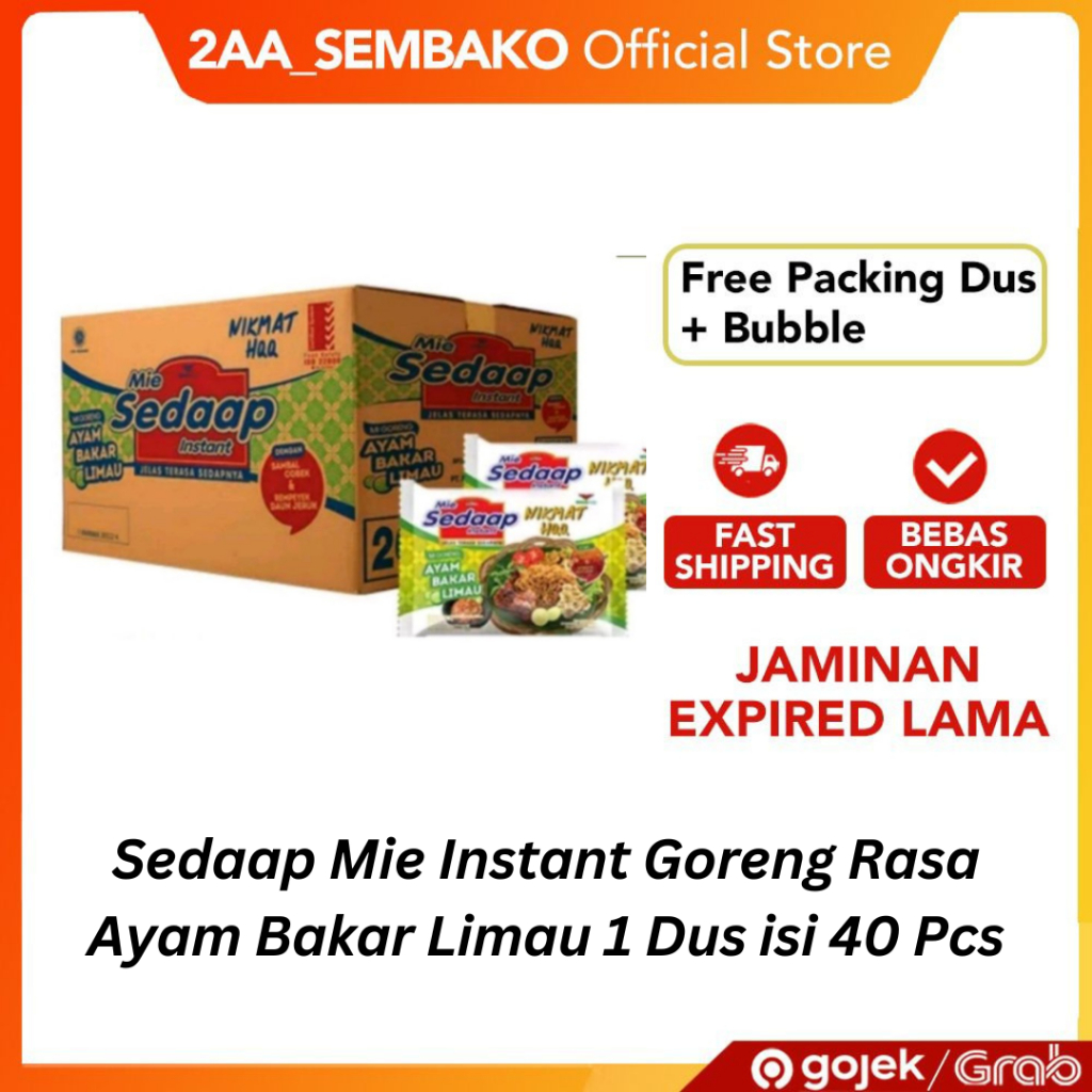 

Sedaap Mie Instant Goreng Rasa Ayam Bakar Limau 1 Dus isi 40 Pcs