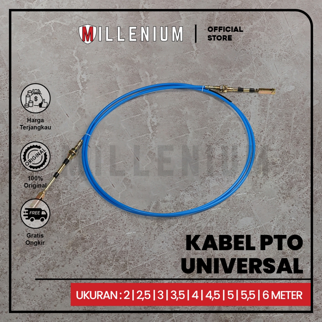 Pe Kabel PTO Mobil Truk Dump Truck Control Cable Sling Angkat Bak Biru 2M 2.5M 3M 3.5M 4M 4.5M 5M