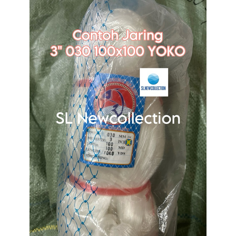 JARING SENAR 030 100x100 YOKO ( MATA TURUN) / JARING SENAR 030 / JARING IKAN UKURAN PILIH