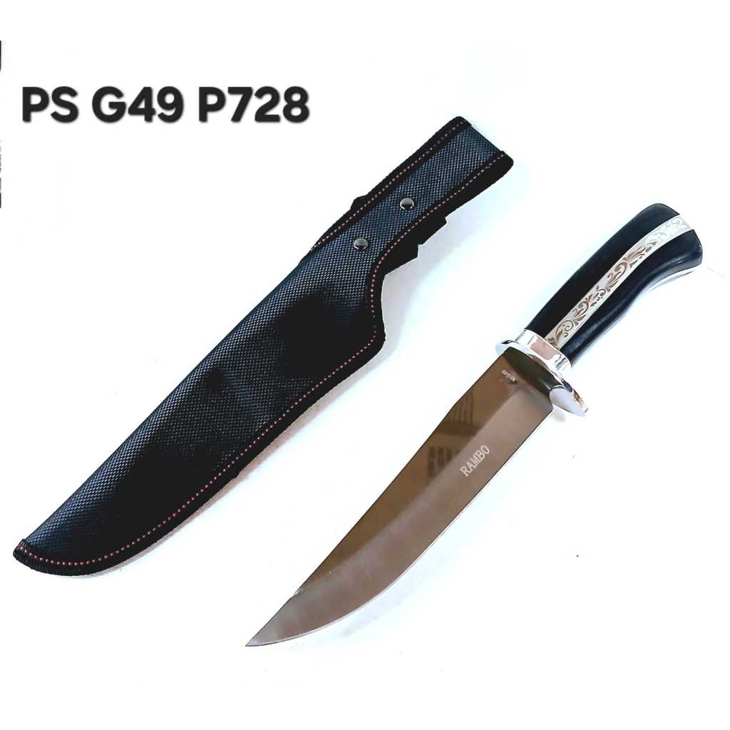 Pisau Survival Rambo G49 Outdoor Dapur