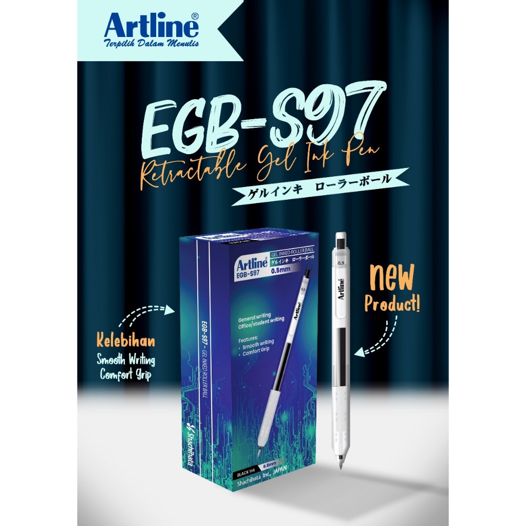 

(1 PCS) PULPEN ARTLINE EGB-S97 / egbs97 tinta hitam pulpen klik click smooth writing pena bolpen minimalis simple atk alat tulis kantor sekolah kuliah stationery murah / m21 stationery jogja