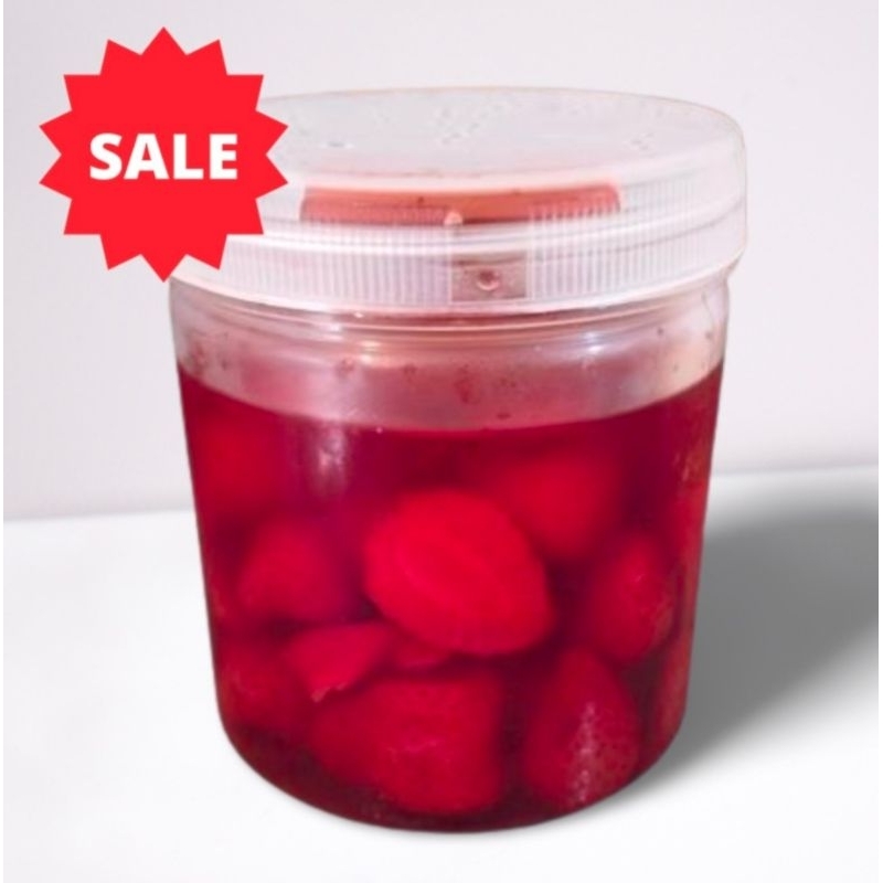 

BUAH STRAWBERRY IN SYIRUP BISA UNTUK TOPING ATAU SIYRUP