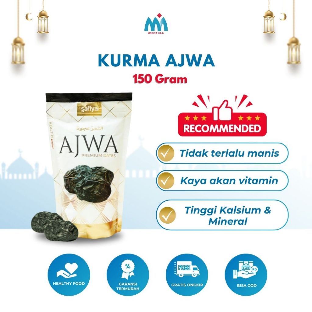 

Kurma Ajwa 150 Gram Safiya Kurma Nabi Asli Al-Madinah Safiya Original