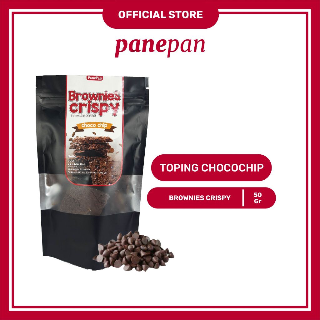 Grilshop7 Brownies Crispy By Panepan / Bronis Kering / Chips / Kue Cemilan Snack / 50Gr Almond Keju