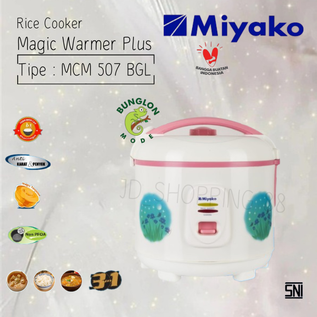 Miyako Rice Cooker 1.8Liter / Magic Com MCM 507 BGL / MCM-507 BGL / MCM- 507 BGL