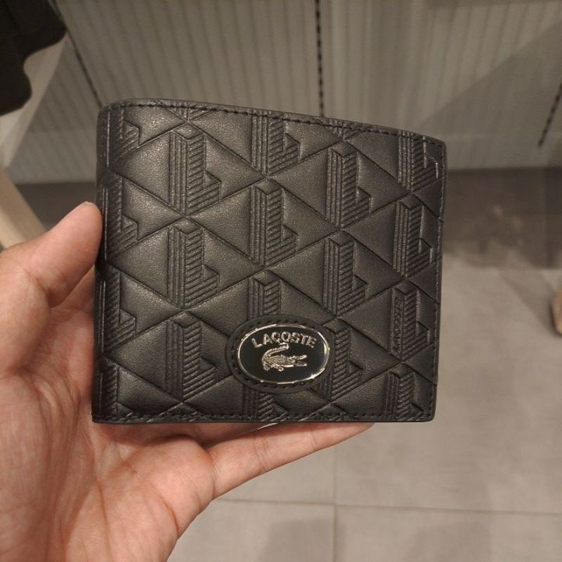 Dompet Pria Lacoste Original Kulit Asli Black Logo Lacoste