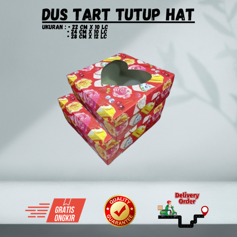 

DUS TART TUTUP HATI KARTON BOX HAMPERS KUE
