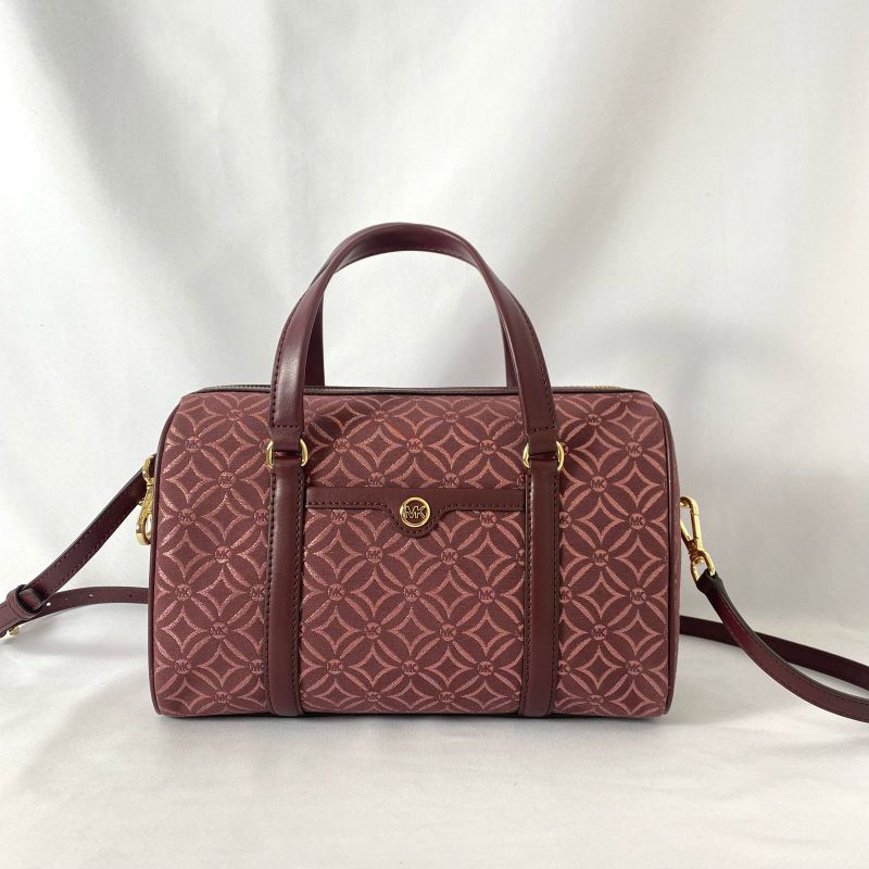 MK Travel Medium Duffle Satchel Crossbody Bag Oxblood multi n