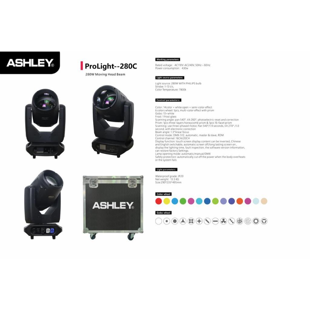 Moving Head Beam 280 watt ashley 280C