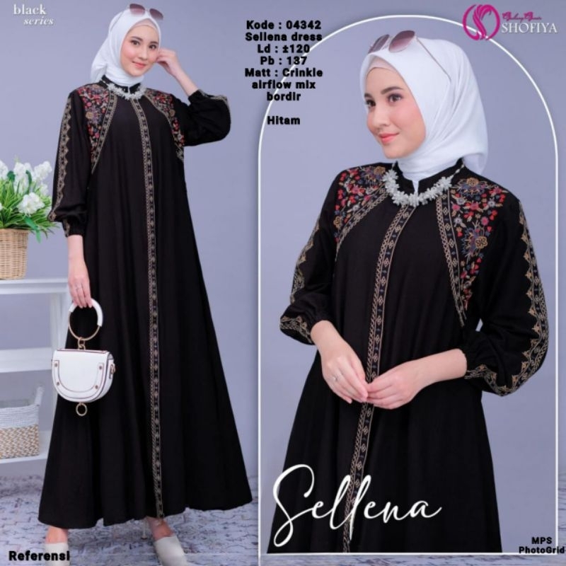 04342 GAMIS SELLENA DRESS/ GAMIS MUSLIMAH /GAMIS LEBARAN / OUTFIT LEBARAN