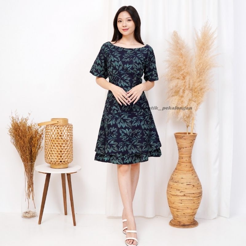 DRESS BATIK WANITA MODERN REMPEL SALUR