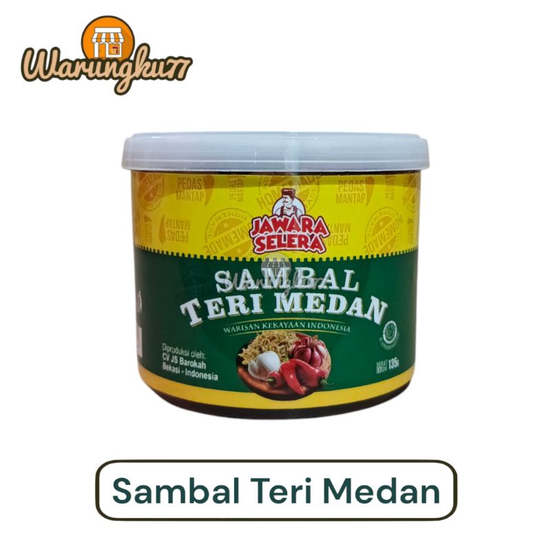 

Sambal Teri Medan JS Jawara Selera [135 gr] -Sambal Pedas Gurih -Promo Free Packing Bubble Wrap