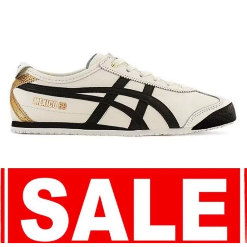Sepatu Ontisuka Tiger Original Mexico66 deluxe cream black/gold