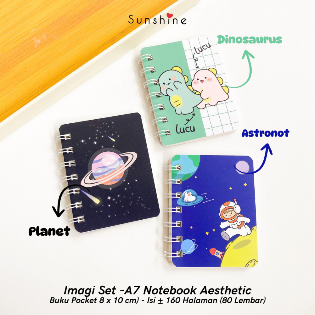 

Sunshinelove.id - Notebook A7 Catatan Buku Notes Mini Motif Karakter Lucu - Buku Tulis Mini Isi 50-80 Lembar