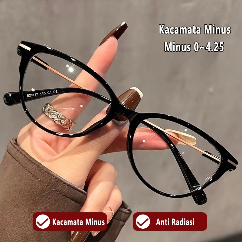 【REATY STOCK COD】 0°~ - 4.25° Kacamata Cat Eye Premium | Kacamata Mata Kucing | Kacamata Anti Radias