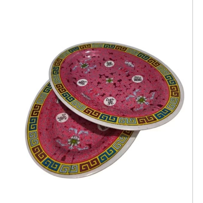 Piring melamine oval motif batik/piring oval Mei SHing