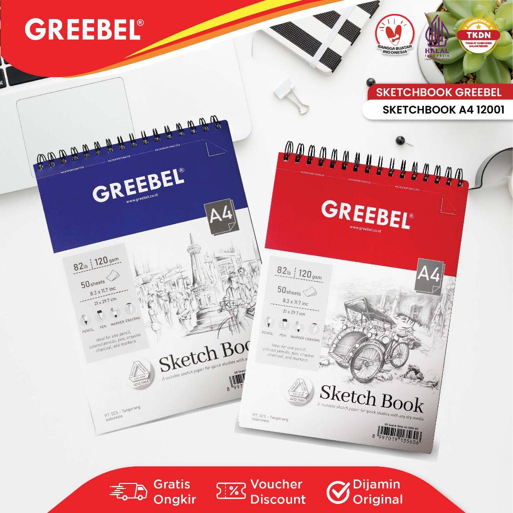 

mg GREEBEL Sketch Book A4 / Buku Ganbar A4 / 12001/12002/2003