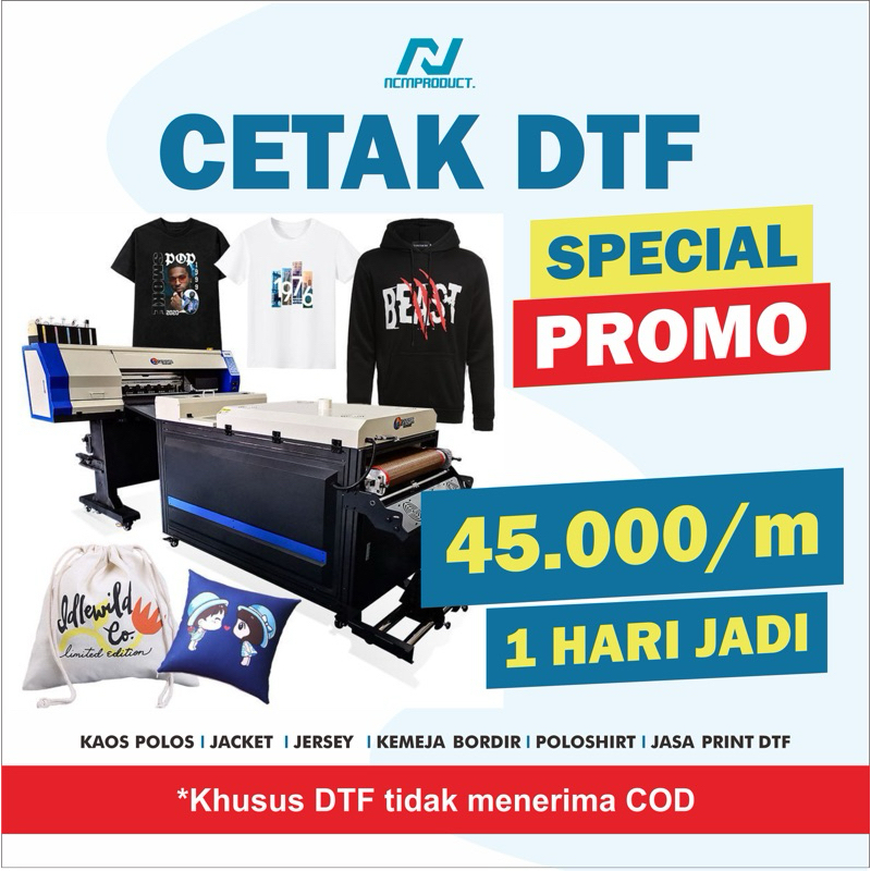 Jasa cetak DTF meteran murah / print DTF meteran / Sablon Digital