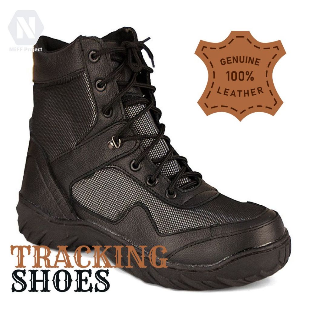 NEFF | Sepatu Tracking Pria | Sepatu Boot Pria | Sepatu Safety Pria Kulit Hitam [NFC 102]