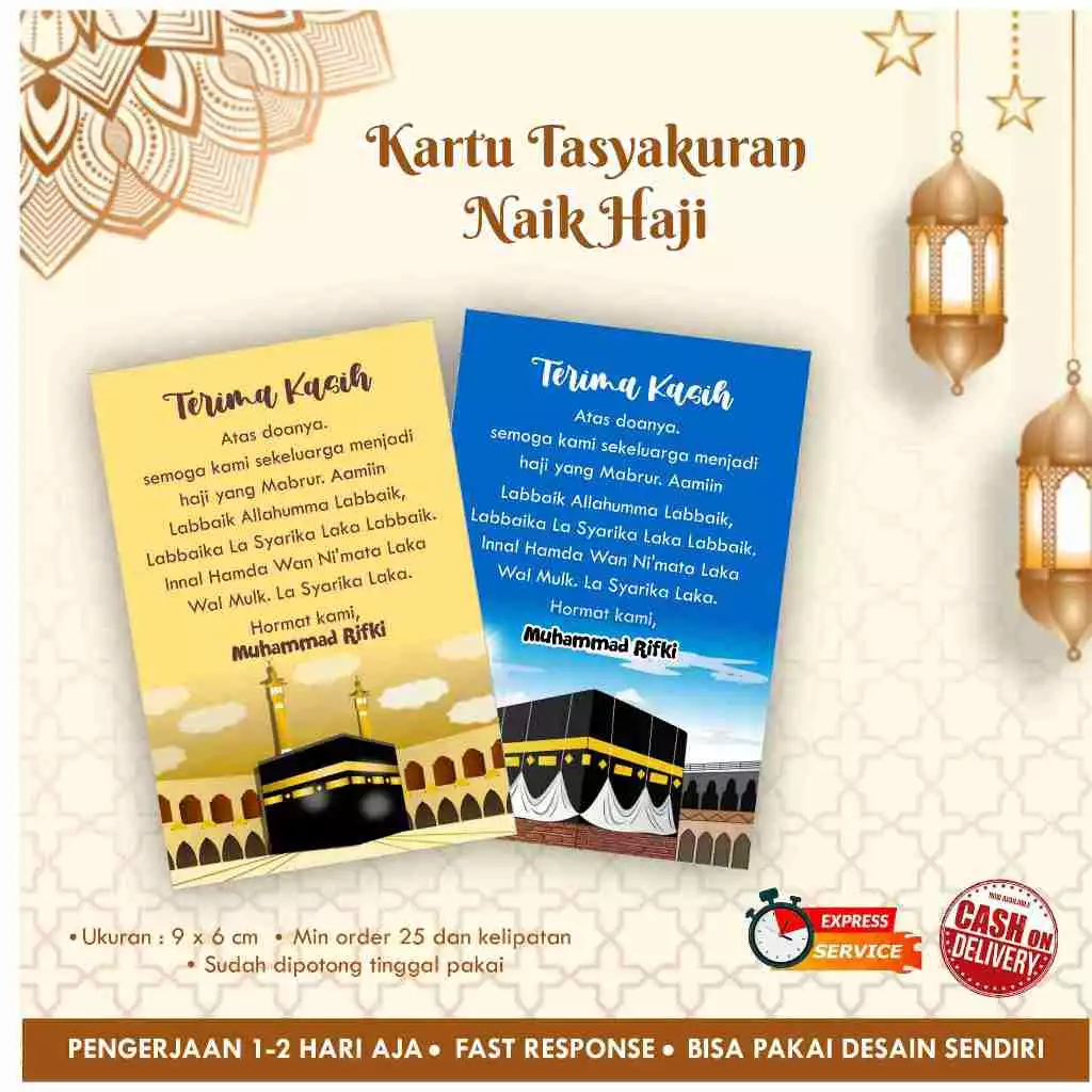 

Kartu Tasyakuran Naik Haji / Greeting card / Kartu ucapan