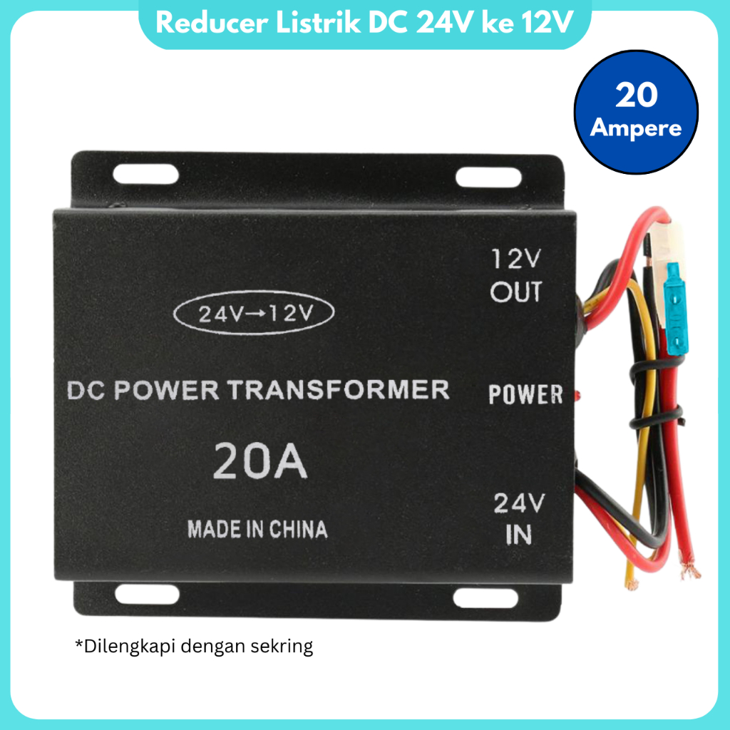 Step Down DC Converter 24 Volt Menjadi DC 12 Volt Voltage Reducer Power Supply