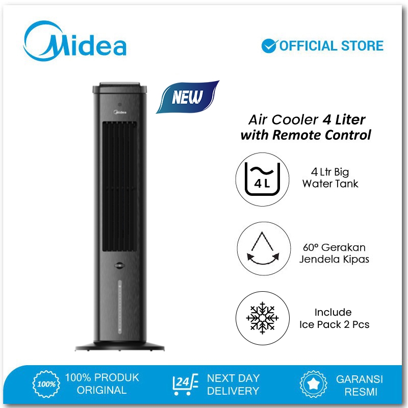 Midea Tower Fan Air Cooler 4in1  MAC400R0BPK 4L Ionizer Diffuser