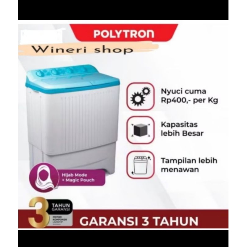 CARGO MESIN CUCI POLYTRON POLYTRON 7KG 7073 / MESIN CUCI POLYTRON 8KG 8073