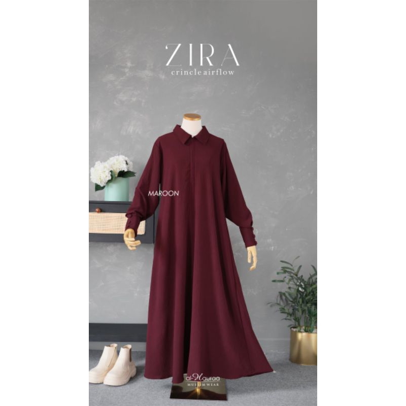 gamis zira series alhauraa/ gamis zira crinkle airflow polos syari by alhauraa