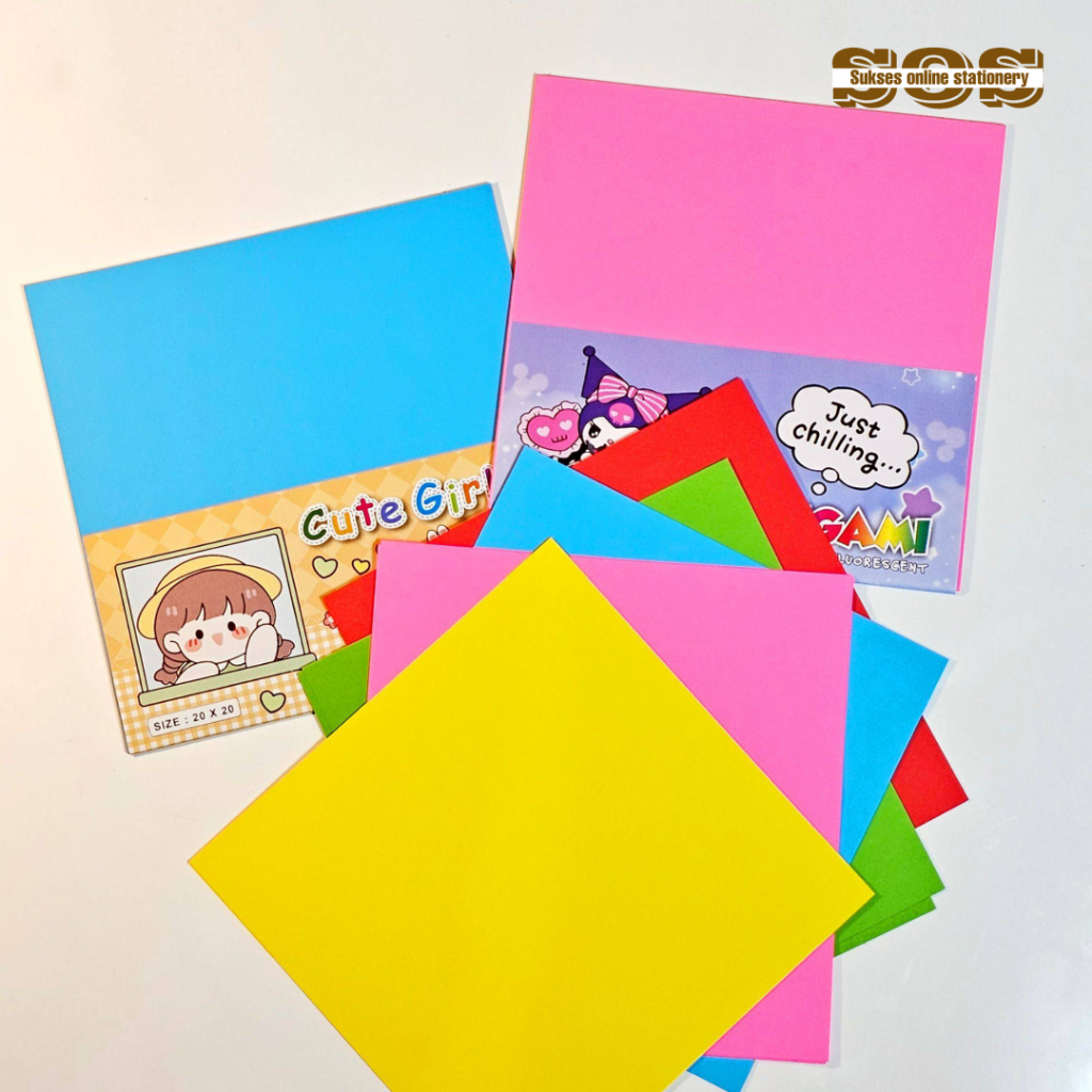 

SOS Origami 2 Muka 20X20 / Kertas Lipat / Kertas Origami/kertas memo