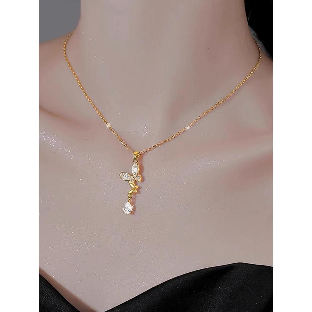 Kalung Wanita Titanium Kupu - Kupu